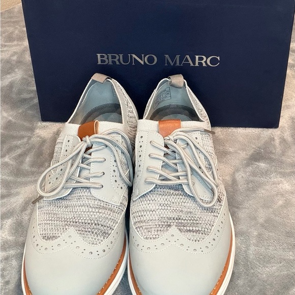 Bruno Marc Light Gray Oxford Shoes - Picture 2 of 9